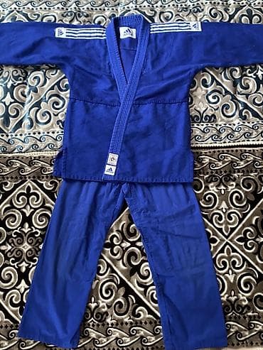 Кимоно для дзюдо Adidas, синее, комплект: куртка и брюки. - — 1