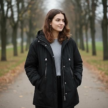 nike tech: Пуховик, Короткая модель, Оверсайз, Стандарт — 1