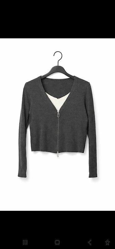 мужской кардиган на молнии: Кардиган женский, укороченный, на молнии. - Цвет — 1