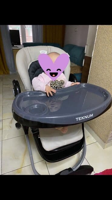 детский стульчик кормление: Стульчик для кормления, Другой бренд, Пластик, Другой вид, цвет - Серый — 1