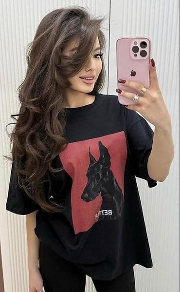 кийимдер бу: Футболка oversize с принтом «Doberman» Магазин: @kasanie.kg - — 1