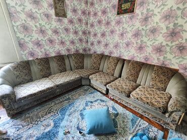 Угловой диван, C подушками, Трехместный