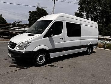 transporter multivan: Mercedes‑Benz Sprinter (длинная база, высокий крыша), белый. 2.7 мотор — 3