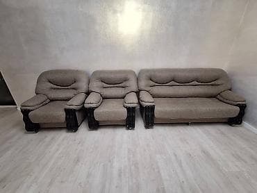 стул кресло б у: Комплект мягкой мебели, цвет - Бежевый — 2