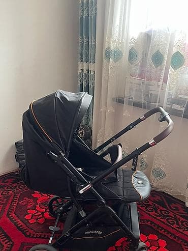 rant flex: Прогулочная коляска Ining Baby, черная с оранжевыми кантами - Легкая — 6