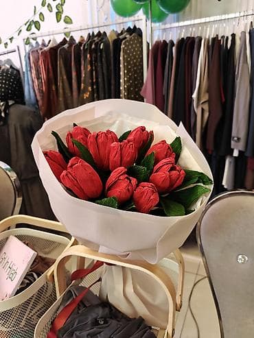 крафт бумага: Букет из бумаги тюльпаны - Состав: ручные тюльпаны из гофрированной — 1