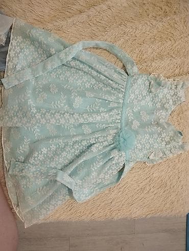 парные вещи: Детское платье, цвет - Голубой, Б/у — 2