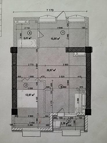 110: 1 комната, 63 м², Дворец спорта Элитка, 7 этаж, ПСО (под самоотделку) — 6