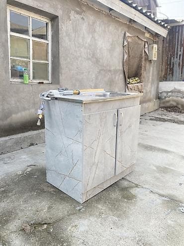 кухный уголок: Тумба для кухни, Новый, С мойкой, Напольная, Бесплатная доставка, Самовывоз, цвет - Серый — 1