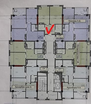 Батирлер: 1 бөлмө, 47 м², Элитка, Элитка, 12 кабат, ПСО (өз алдынча бүтүрүү) — 3