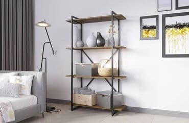 купить полки для цветов напольные: Стеллаж GUTTA 1510х920х340 (4 полки) каркас чёрный, настил коричневый — 1