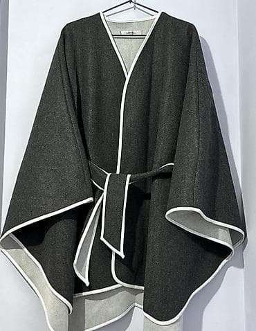 Пончо, Классика, Трикотаж, С поясом