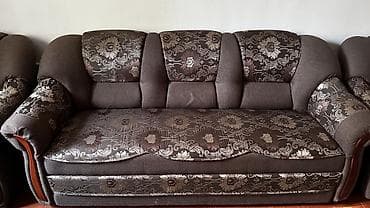 sofa bed: Комплект мягкой мебели, Б/у, Платная доставка, Самовывоз, цвет - Коричневый — 4