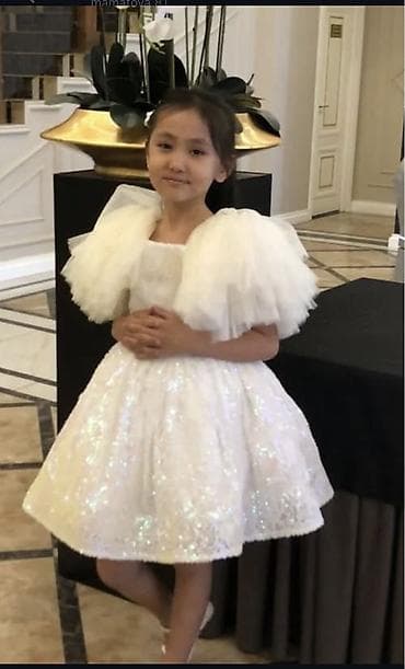 юбка карандаш: Детское платье, цвет - Белый, Б/у — 10