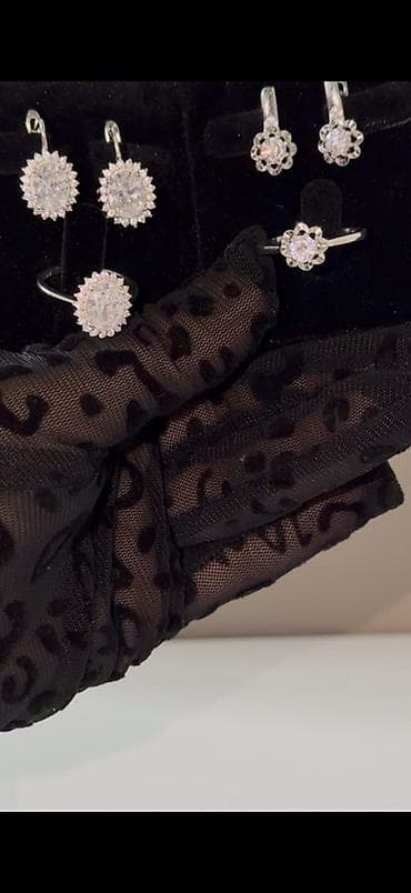 серьги кольца золото: Набор украшений, Проба 925, Женские, Новый — 3