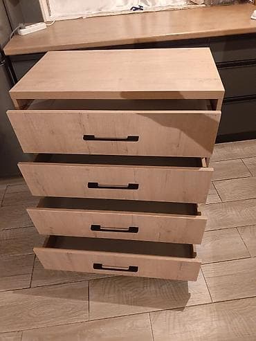 комод тумбочка буфет: Комод для одежды, Новый, Без зеркала, ЛДСП, цвет - Золотой, Бежевый — 3