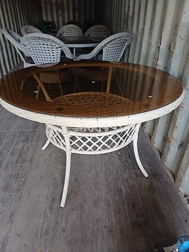 Комплект садовой мебели, Стол, Ротанг at lalafo.kg Комплект садовой мебели, Стол, Ротанг