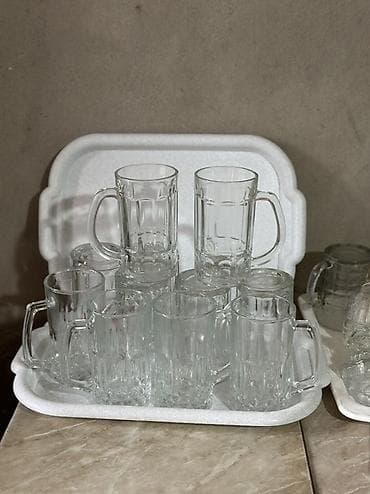 Стеклянные пивные кружки с ручкой - Классическая цилиндрическая