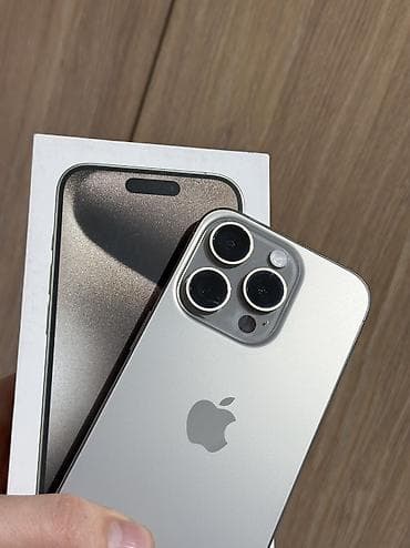 ТВ жана Видео: IPhone 15 Pro, Колдонулган, 256 ГБ, Natural Titanium, Куту, 87 % — 2