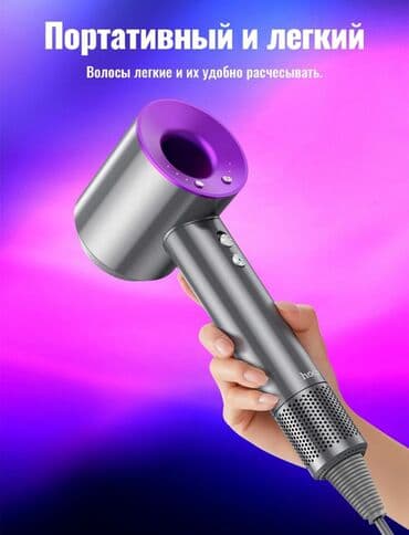 мини фен: Портативный фен Hoco HP11 Plus в сером цвете с ярко-розовым акцентом — 3