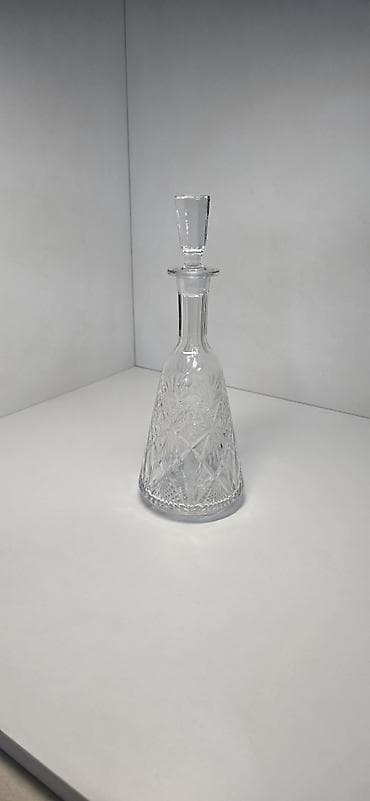 Графин 1970х СССР, Хрусталь, Алмазная грань, высотой 29см, есть