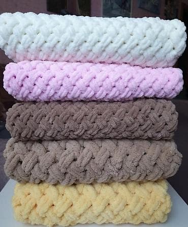 вязать одеяло спицами: Плед, Турция, Все сезоны, Плюшевый — 5
