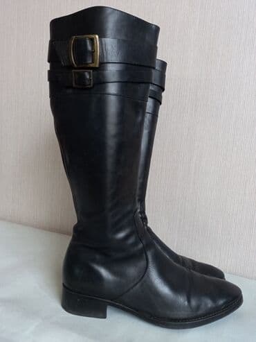 сапоги из натурального меха и кожи: Сапожки деми женские кожаные на молнии. Высота 44 см, объем 38 см — 1