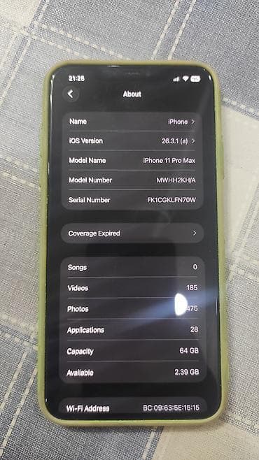 samsung note7: IPhone 11 Pro Max, Б/у, 64 ГБ, Чехол, 92 % — 2
