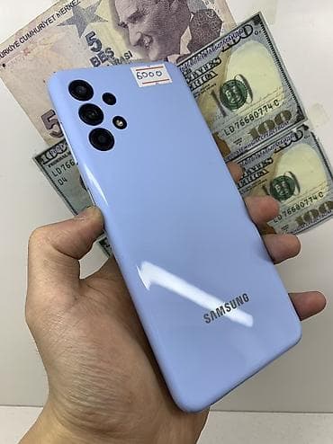 Samsung Galaxy A13, Б/у, 128 ГБ, цвет - Голубой, 1 SIM, 2 SIM