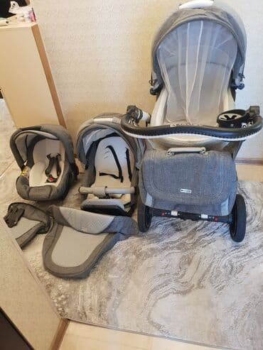 прогулочные коляски адамекс: Коляска, цвет - Серебристый, Б/у — 2