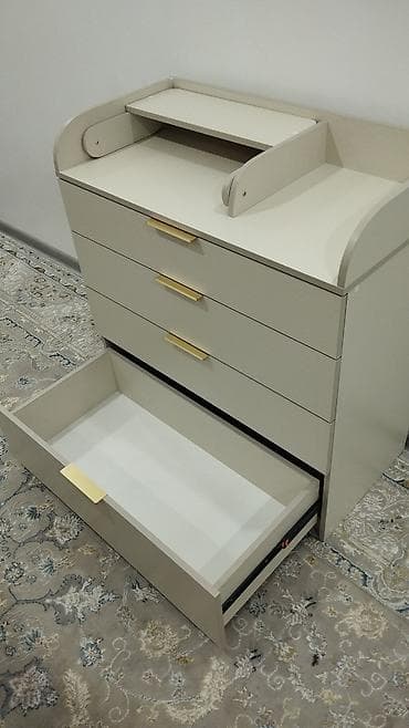 деревянные вешалки: Детский комод, С пеленальным столиком, цвет - Бежевый — 4