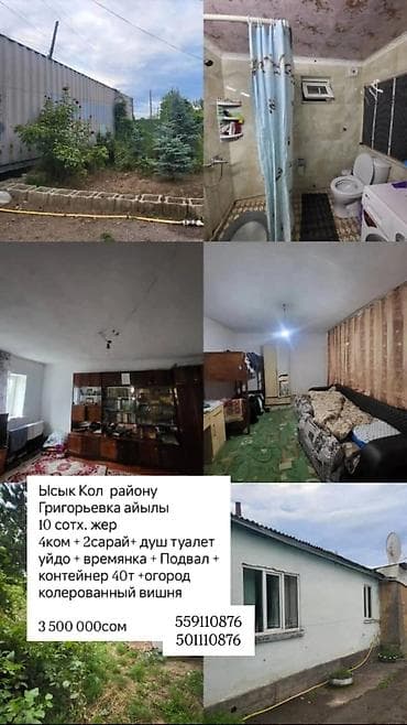 григорьевке: Продается дом в Иссык-Кульской области, с. Григорьевка. Участок 10 — 1