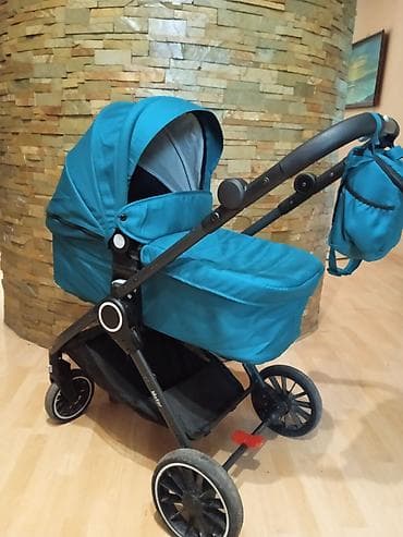 коляска уоуо: Универсальная детская коляска 2-в-1, цвет бирюзовый. Особенности: - — 2