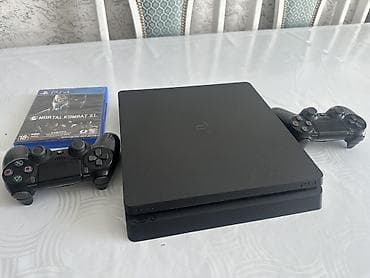 PS4 (Sony PlayStation 4): PlayStation 4 Slim (черная) Комплектация: - Консоль PS4 Slim - 2 — 1
