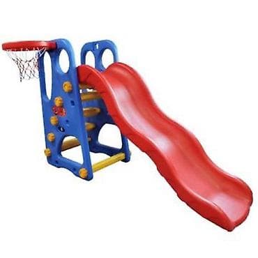 Детская игровая горка с баскетбольным кольцом - Яркий игровой