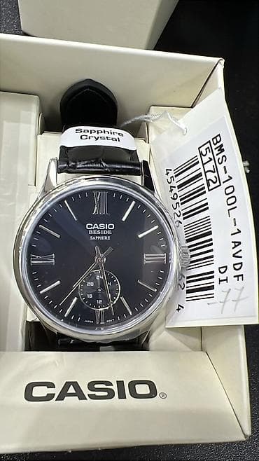 CASIO Beside BMS-100L-1AVDF — классические наручные часы с сапфировым