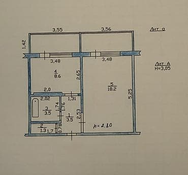 1 комната, 35 м², Юг-2 мкр 106 серия, 4 этаж, Косметический ремонт — 4