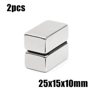 из серебра: Супермощный редкоземельный блок, неодимовый магнит NdFeB N35, 2 шт. — 1