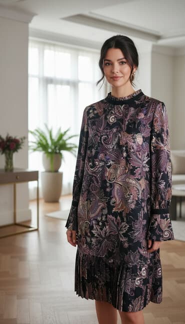 Повседневное платье, Осень-весна, Длинная модель, Полиэстер, L