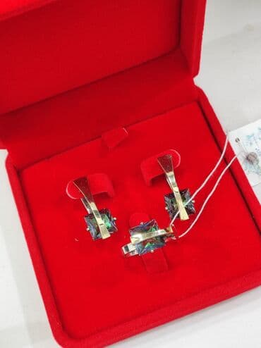 свадебные наборы ручной: Серебряный Набор+ Билерик с надписями " Жаным Апам" Серебро с — 7