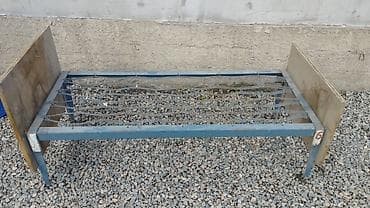 раскладушка военная: Металлическая детская односпальная кровать-рама с сетчатым основанием — 1