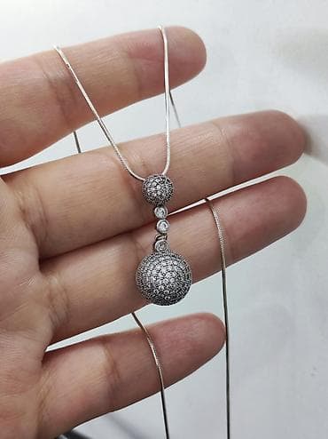 Серебряные колье, Проба 925, Женские, Новый, Циркон