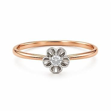родонил голд: Кольцо «Diamond Blossom» из красного золота 585 Изящное кольцо с — 2