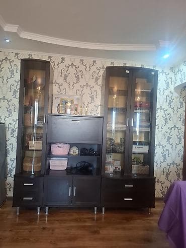 Стенка-шкаф, Тип стенки-шкафа: Модульная, Для зала, Б/у, Особенности: С отделением под телевизор