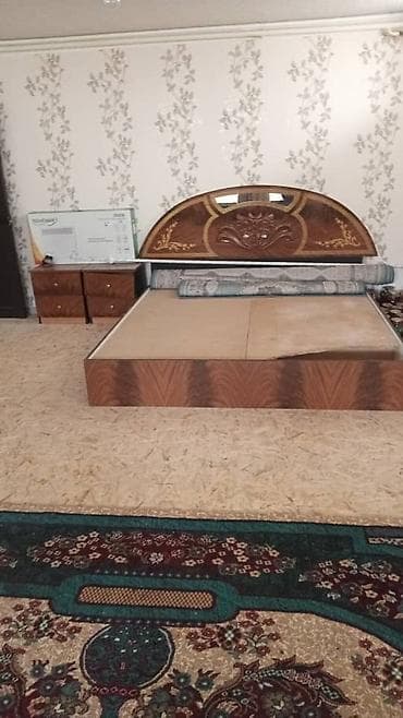 машина баалары: Уктоочу бөлмө гарнитуру, Эки кишилик керебет, Жыгач, түсү - Күрөң — 2