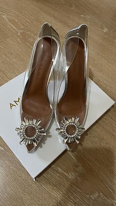 Сабо: Прозрачные лодочки-«Золушка» с декором - Материал верха: прозрачный — 2