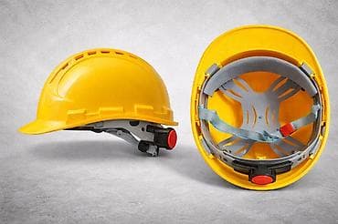 военные экипировки: Строительная каска защитная, желтая - Материал корпуса: ударопрочный — 3