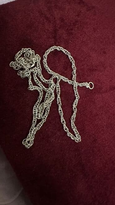 золотая цепь женская: Серебристая цепочка на шею 45 см 925 - Металл: белый/серебристый — 1