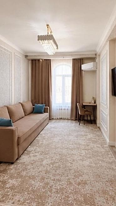 Квартиры: 2 комнаты, 45 м², Асанбай мкр Элитка, 10 этаж, Дизайнерский ремонт — 2