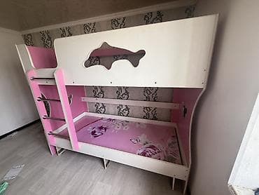замки для мебели: Двухъярусная детская кровать, Б/у, ЛДСП, цвет - Розовый — 3